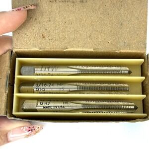 Vtg 70-80's TRW Greenfield 5/16-24 NF H3 Hand Tap Set USA Machinist Tool HS 3pc